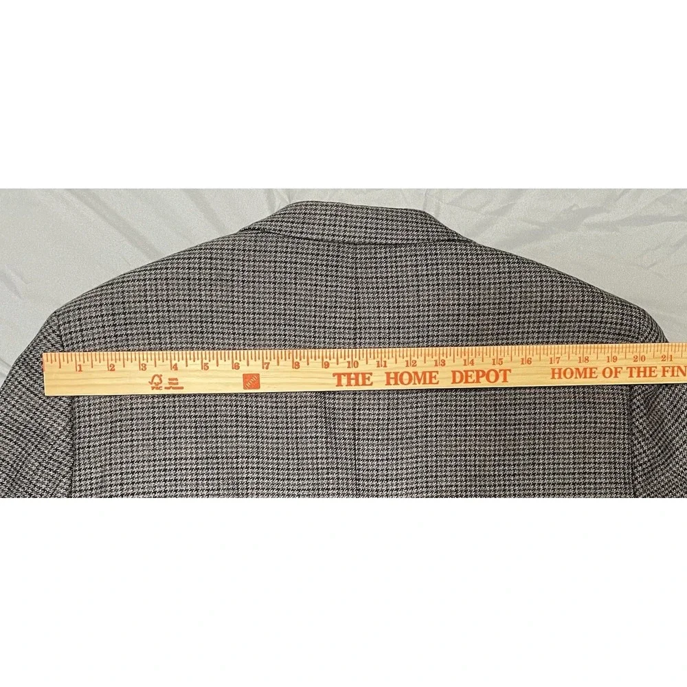 42R Chaps Ralph Lauren Mens Pure Lambswool‎ Gray Houndstooth Sport Coat
